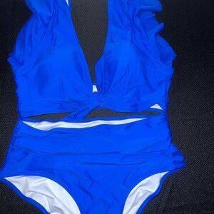 NWOT Blue One Piece Swimsuit size L